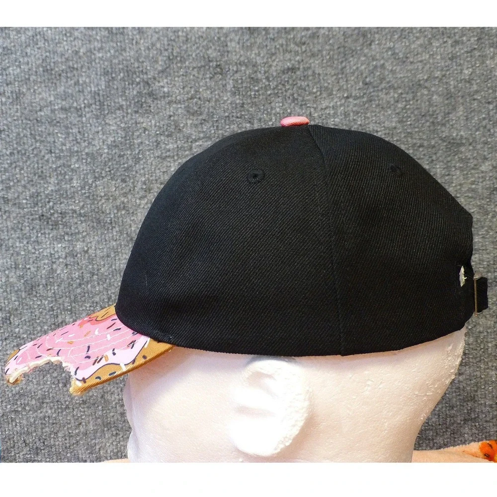 Cayler & Sons The Munchies Black Baseball Cap Donut Bite Brim Adjustable Hat